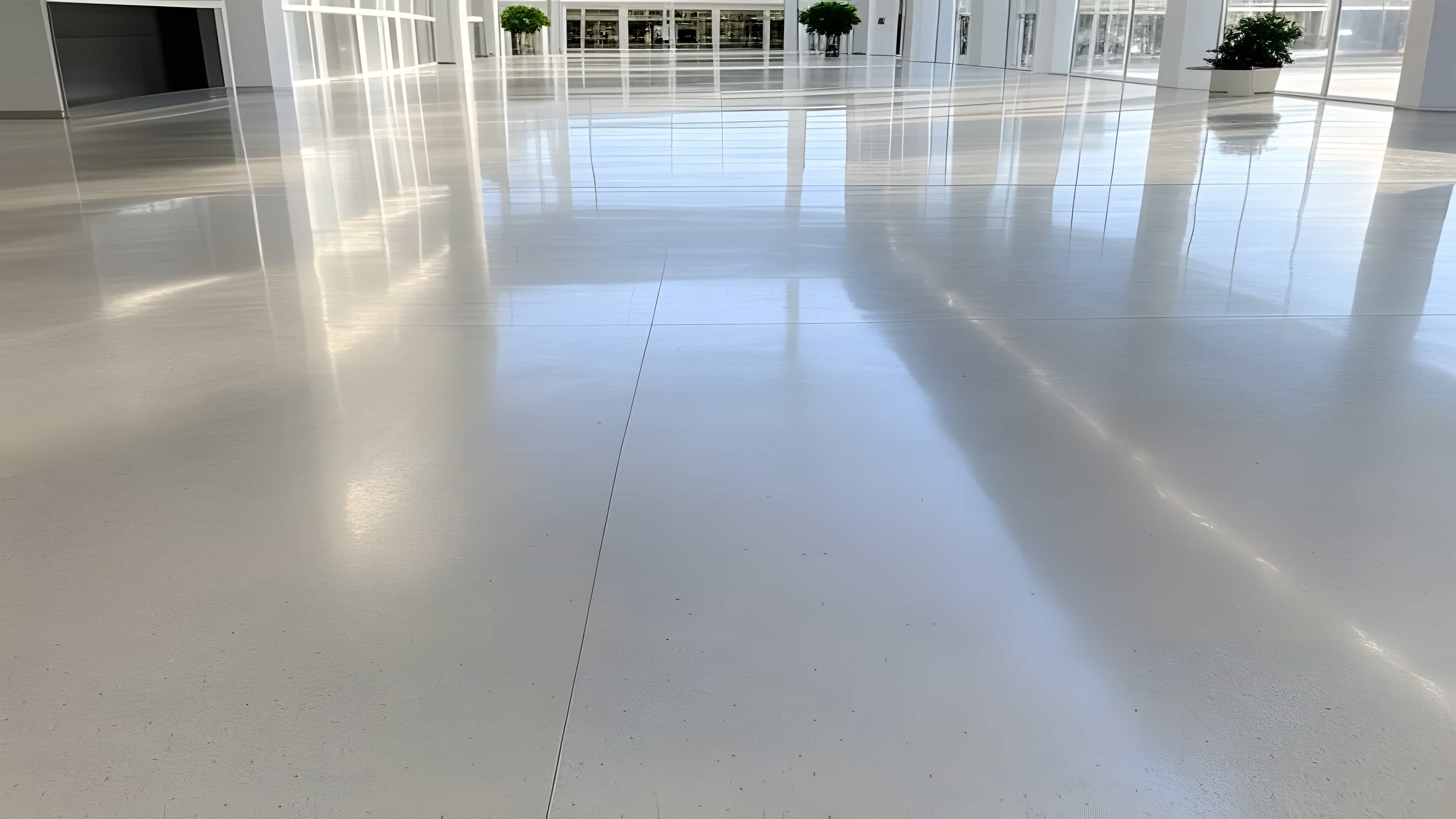 Polished concrete floor installed by AI Coating