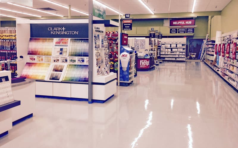 Floor coating commercial retail store