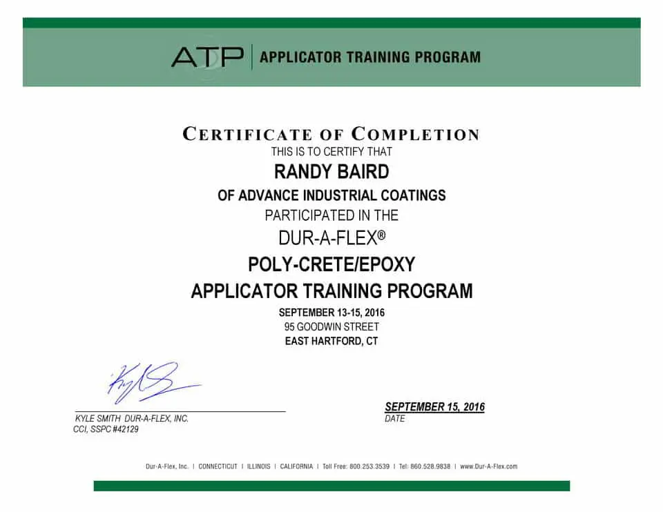 AI Coating is DUR-A-FLEX Certified Applicator