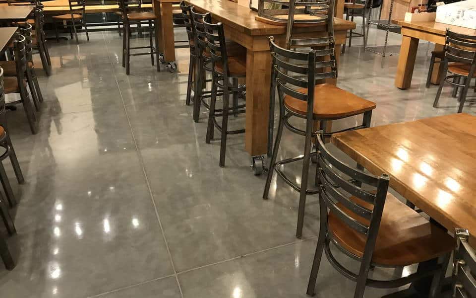 polished concrete commercial restaurant advance industrial coatings