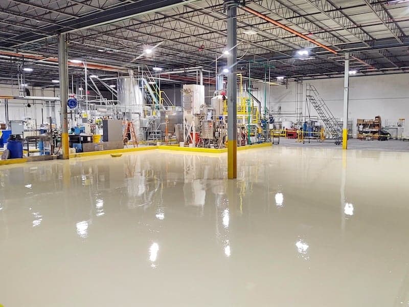 Commercial floor coating installation